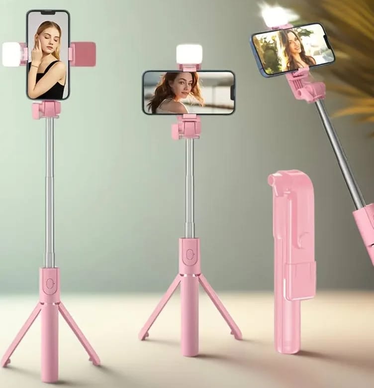Pink Desktop Bluetooth Selfie Stick & Tripod Stand